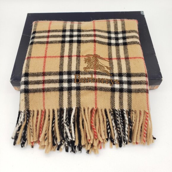 Burberry Classic Vintage Wool Large Scarf lux83-102325 - Picture 1 of 11